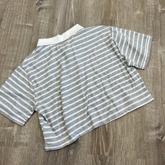 Wild Fable Women's Striped Short Sleeve Cropped Polo - Size Medium - NWT - Picture 5 of 5